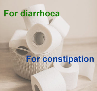 For diarrhoea, constipation