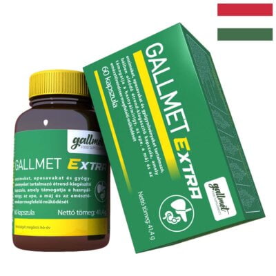 Gallmet-Extra 60 enzimeket, epesavakat és gyógynövényeket tartalmazó kapszula, a hasnyálmirigy, az epe, a máj és az emésztőrendszer támogatására