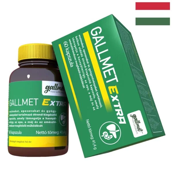 Gallmet-Extra 60 capsules containing enzymes, bile acids and herbs to support the pancreas, bile, liver and digestive system