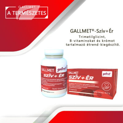 Gallmet Szív+Ér kapszula - Étrend-kiegészítő trimetilglicinnel, B-vitaminokkal és krómmal