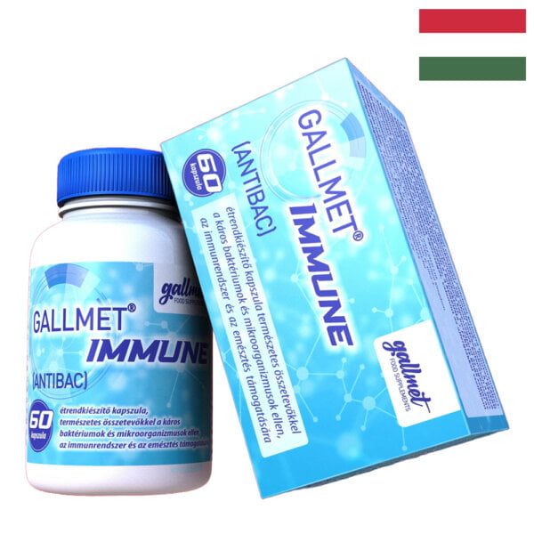 GALLMET-Immune 60 (AntiBac) capsule care conțin ierburi și acizi biliari pentru a combate bacteriile și microorganismele dăunătoare, susțin sistemul imunitar și digestia