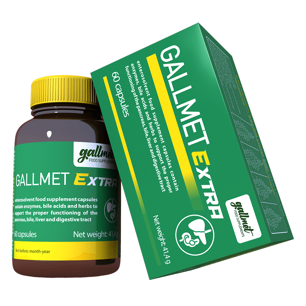 gallmet-extra acid biliar, enzime și plante capsule